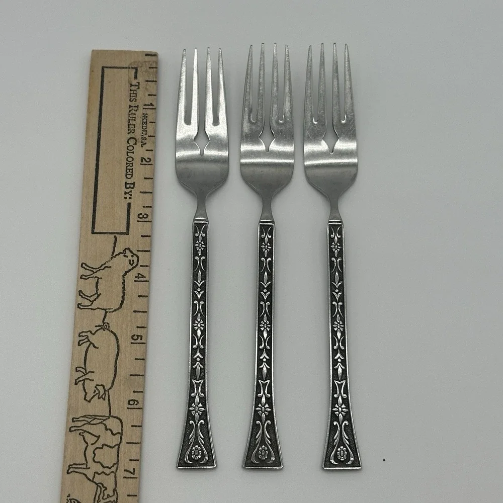 Grand Prix Siboney MCM Stainless Flatware Japan Salad Fork 3 Set 1960s